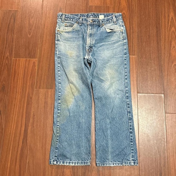 Vintage Levi's 515 Orange Tab Blue Bootcut Jeans Size Mens 34 x 25 - Picture 2 of 8